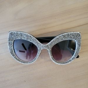 Crystal Cat Eye Wing Rhinestone Sunglasses